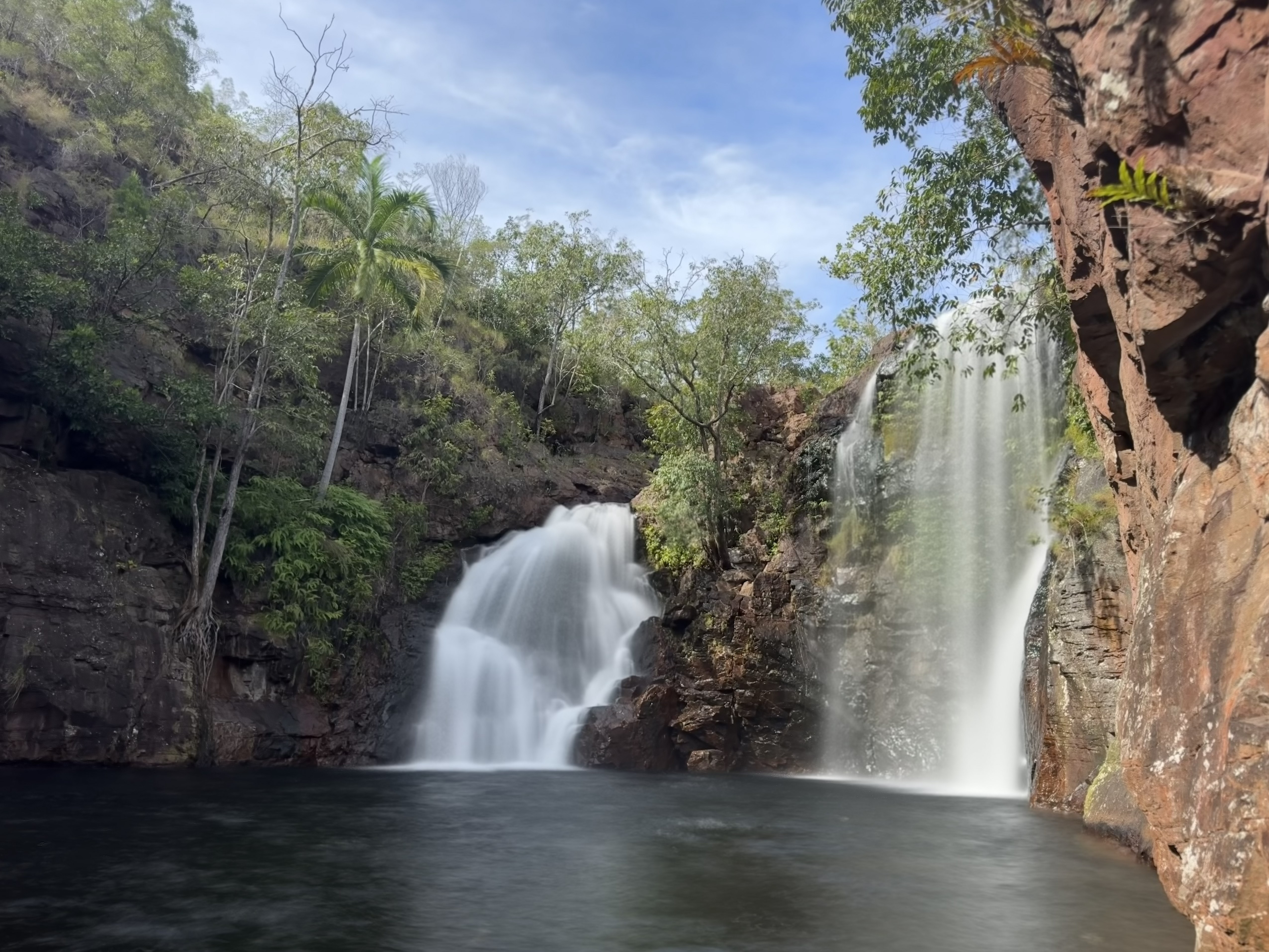 Florence Falls — twin waterfalls dropping into a deep rock pool, Litchfield National Park