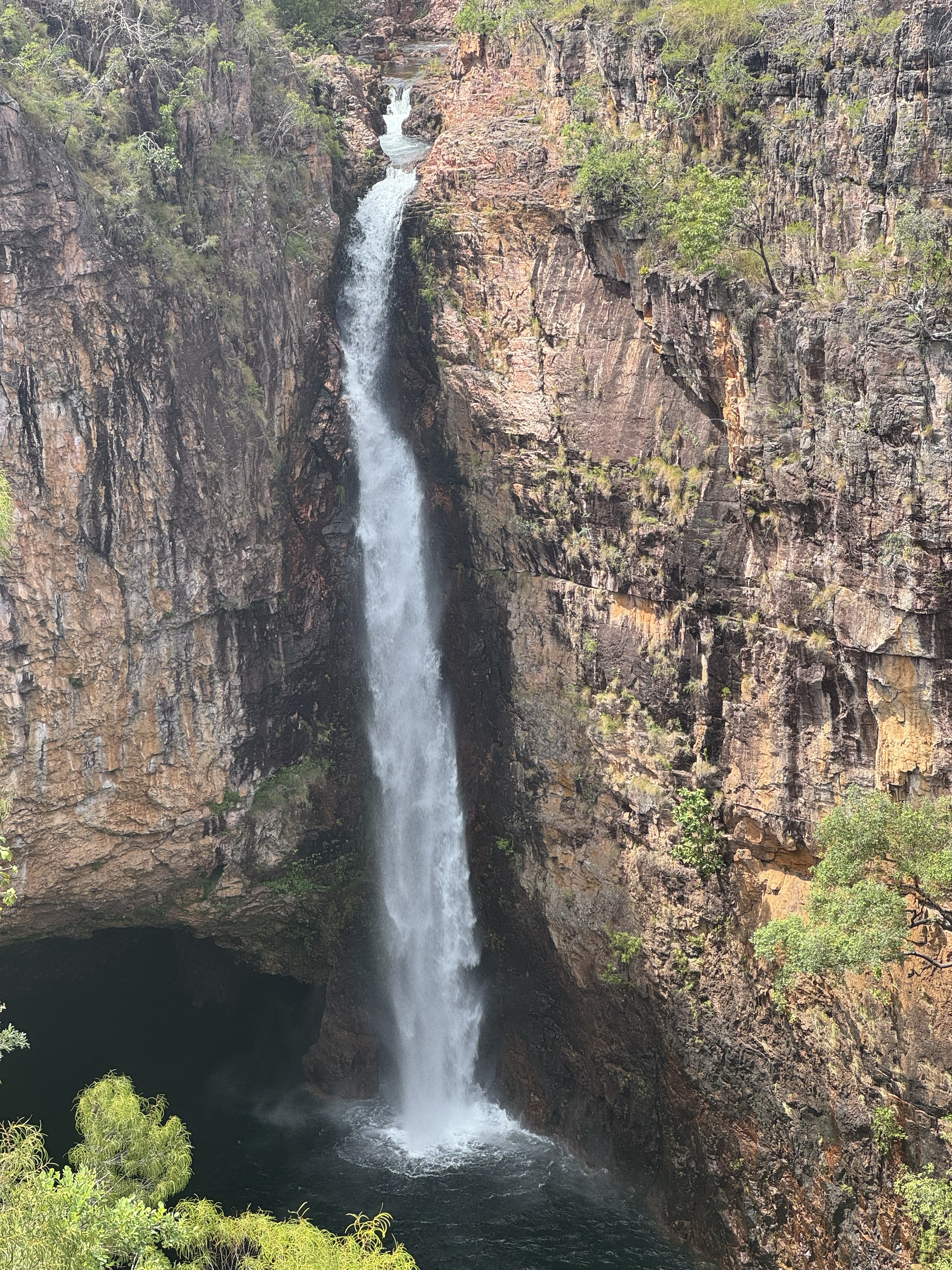 Tolmer Falls dropping into the narrow gorge, Litchfield National Park